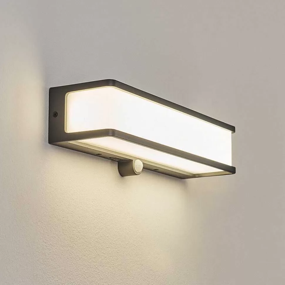 hofstein Lampes Extérieures Avec Detecteur>Applique Solaire Burseryd Led Anthracite, 1 Lumiere, Detecteur De Mouvement