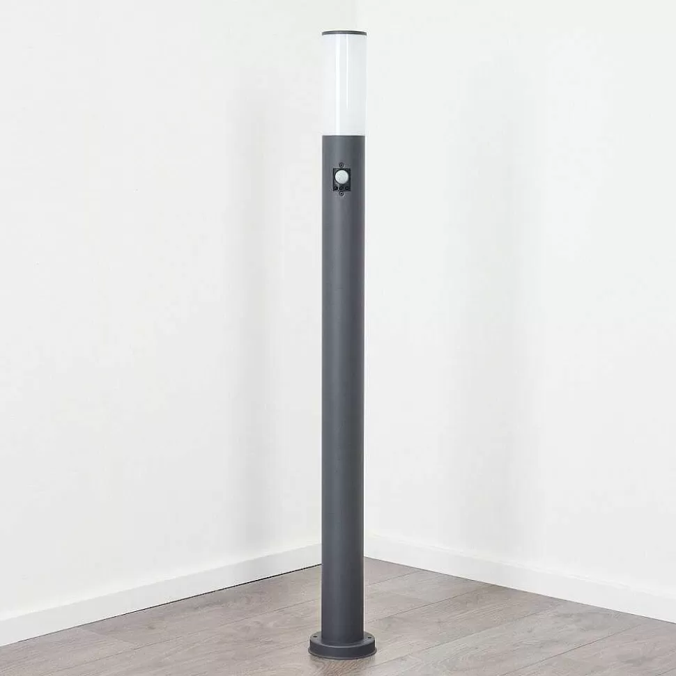 hofstein Lampes Extérieures Avec Detecteur>Borne Lumineuse Caserta Anthracite, 1 Lumiere, Detecteur De Mouvement