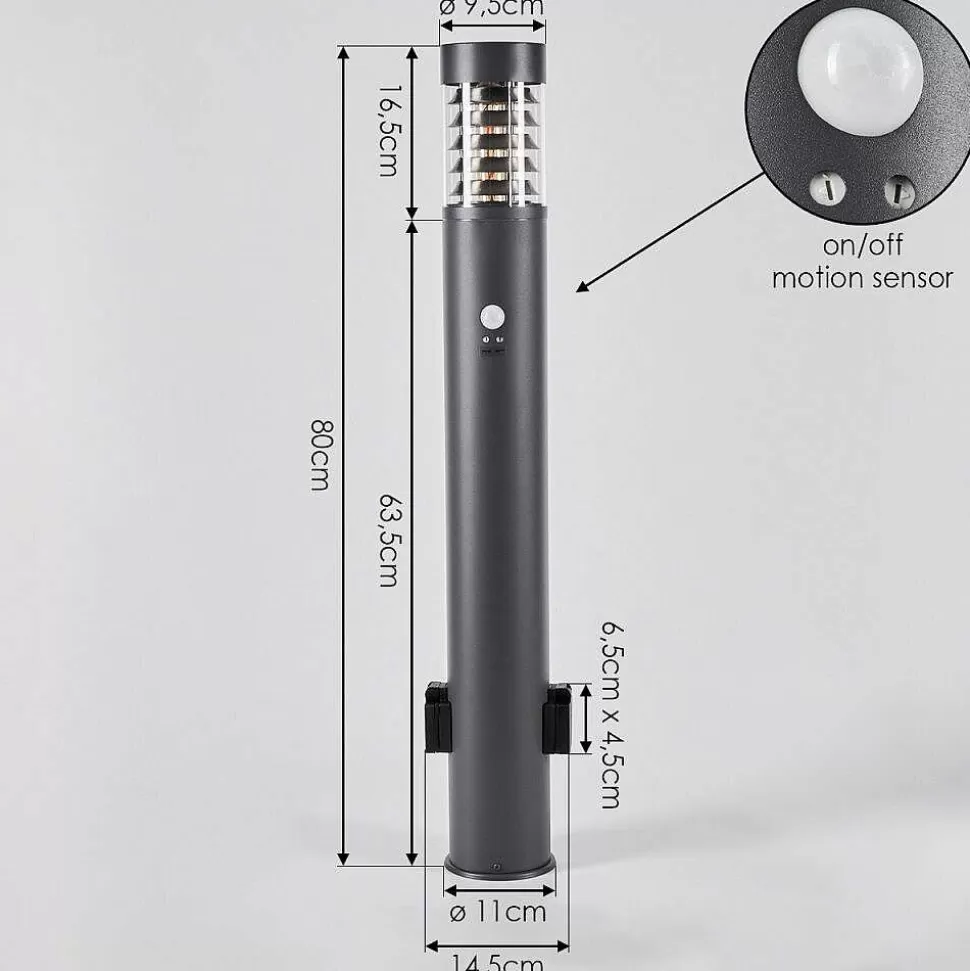hofstein Lampes Extérieures Avec Detecteur>Borne Lumineuse Dakar Anthracite, 1 Lumiere, Detecteur De Mouvement