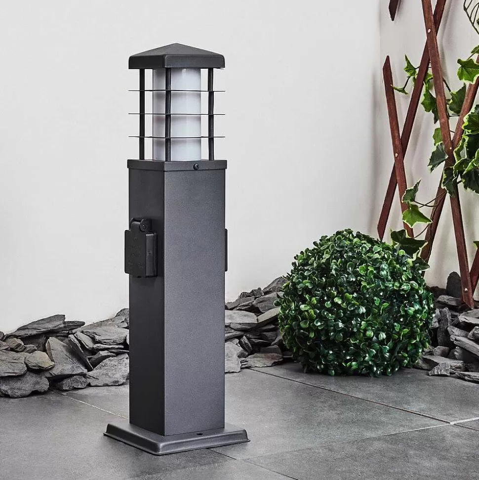 hofstein Luminaires Extérieurs Avec Prise>Borne Lumineuse Habolale Gris, 1 Lumiere