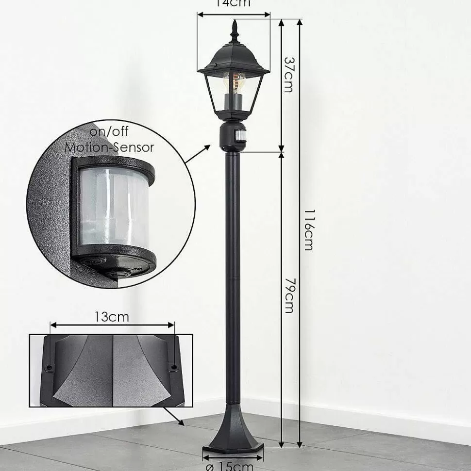 hofstein Lampes Extérieures Avec Detecteur>Borne Lumineuse Naofe Noir, 1 Lumiere, Detecteur De Mouvement