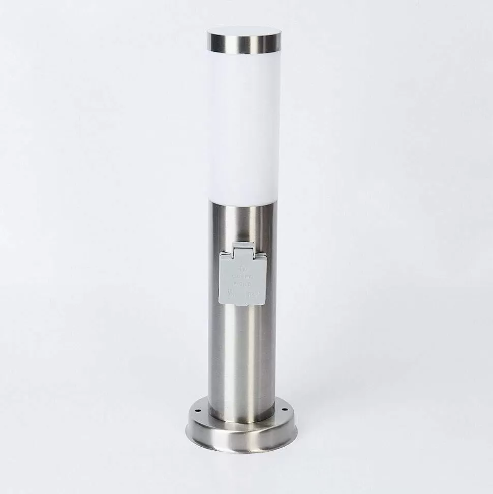 hofstein Luminaires Extérieurs Avec Prise>Borne Lumineuse Sessa Nickel Mat, 1 Lumiere