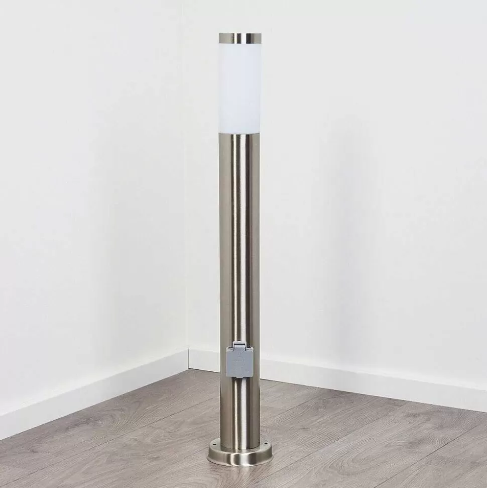 hofstein Luminaires Extérieurs Avec Prise>Borne Lumineuse Sessa Nickel Mat, 1 Lumiere