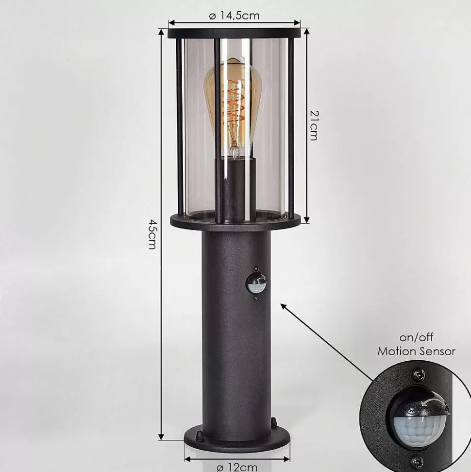 hofstein Lampes Extérieures Avec Detecteur>Borne Lumineuse Sumalao Noir, 1 Lumiere, Detecteur De Mouvement