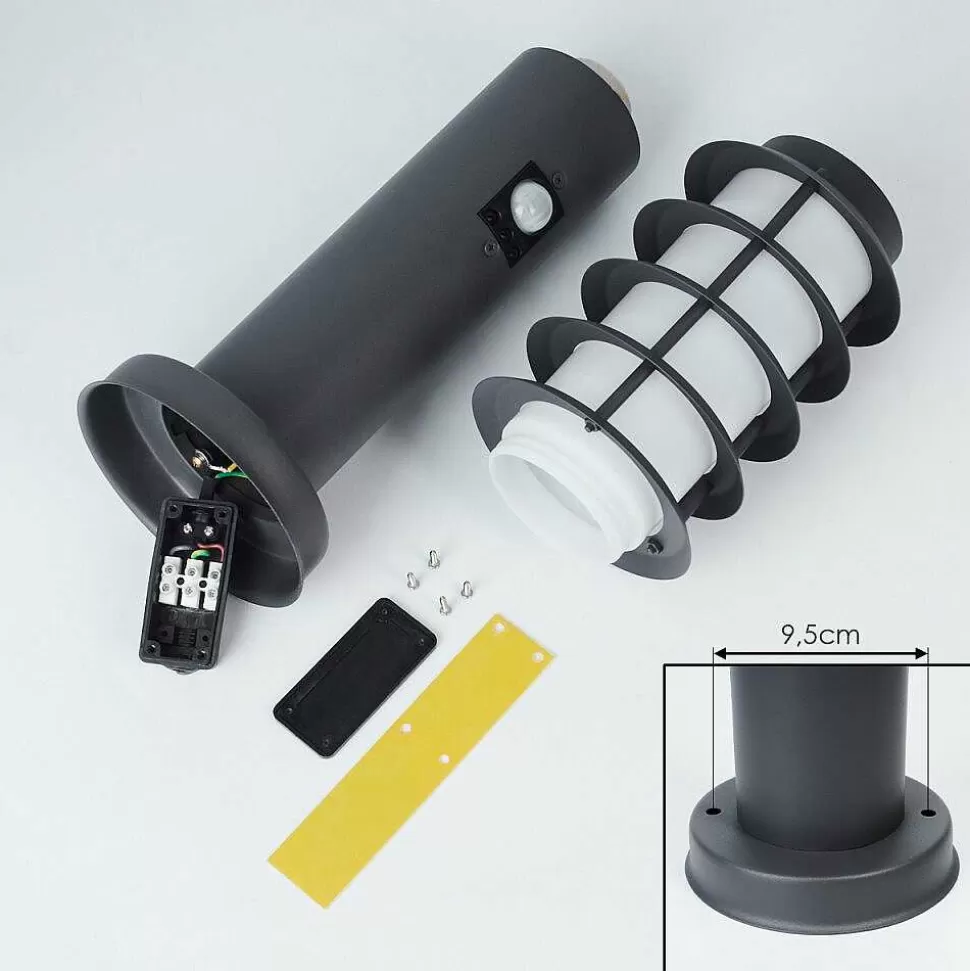 hofstein Lampes Extérieures Avec Detecteur>Borne Lumineuse Tunes Anthracite, 1 Lumiere, Detecteur De Mouvement