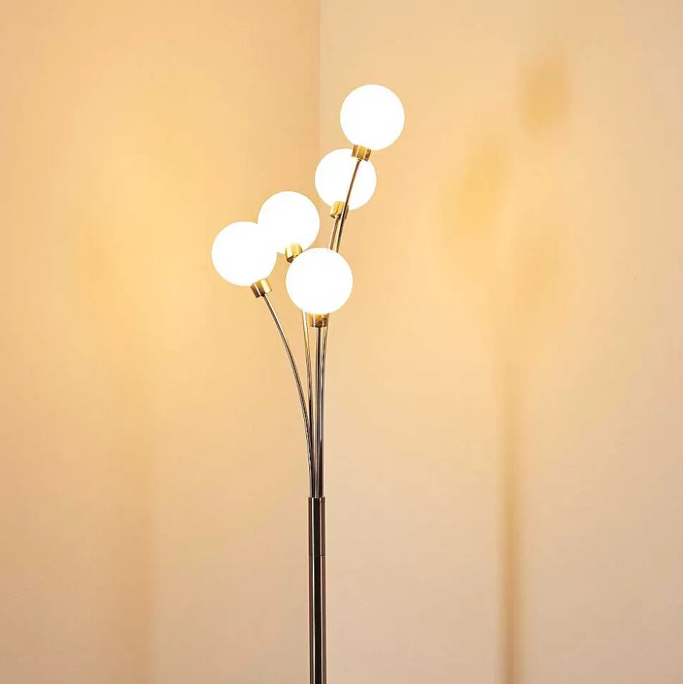 hofstein Lampadaires Et Lampadaires A Vasque>Lampadaire Bernado Nickel Mat, 5 Lumieres