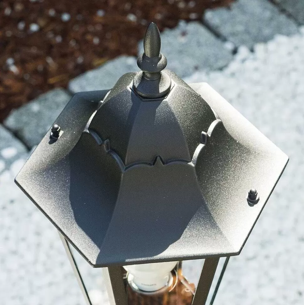 hofstein Balises Lumineuses>Lampadaire Exterieur Bristol Noir, Transparent, 1 Lumiere