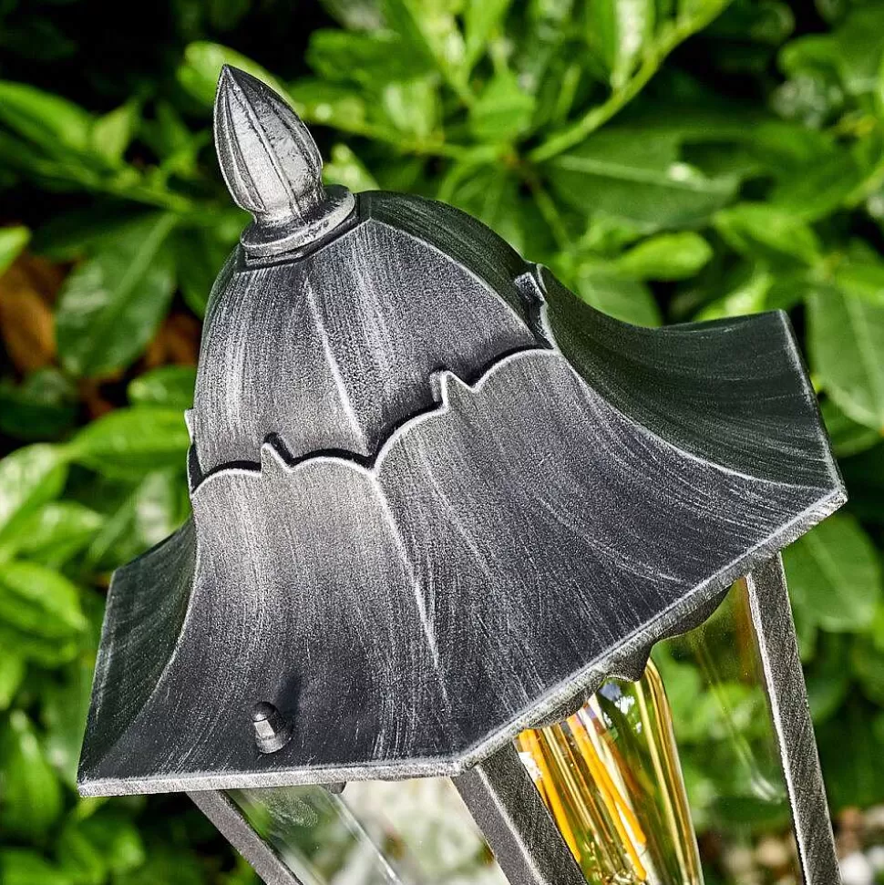 hofstein Lampes Extérieures Avec Detecteur>Lampadaire Exterieur Lignac Noir, Argente, 1 Lumiere, Detecteur De Mouvement
