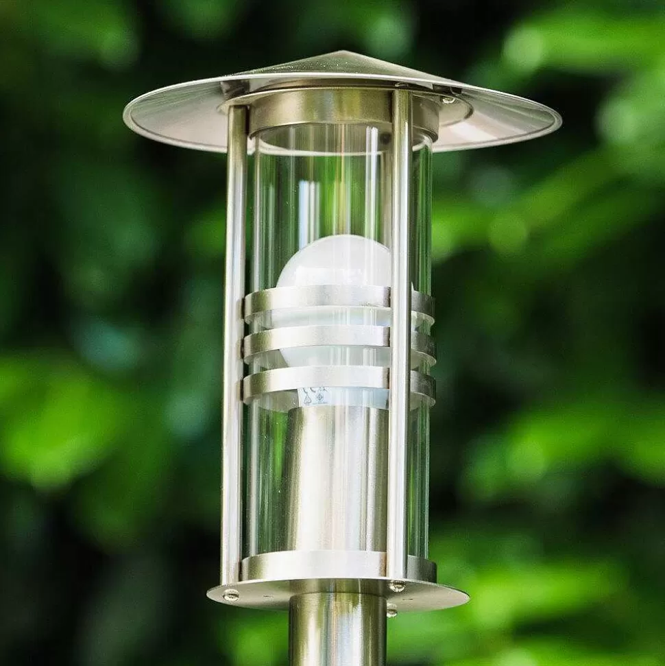 hofstein Balises Lumineuses>Lampadaire Fukuoka Acier Inoxydable, Transparent, 1 Lumiere