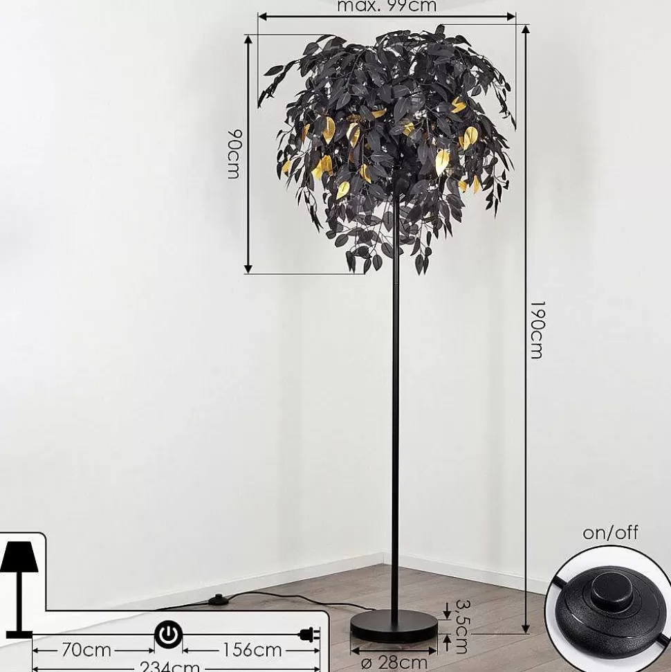 hofstein Lampadaires Et Lampadaires A Vasque>Lampadaire Kallax Noir, 3 Lumieres