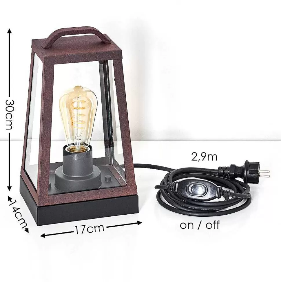 hofstein Luminaires Rustiques>Lampe A Poser Zakopane Rouille, Noir, 1 Lumiere