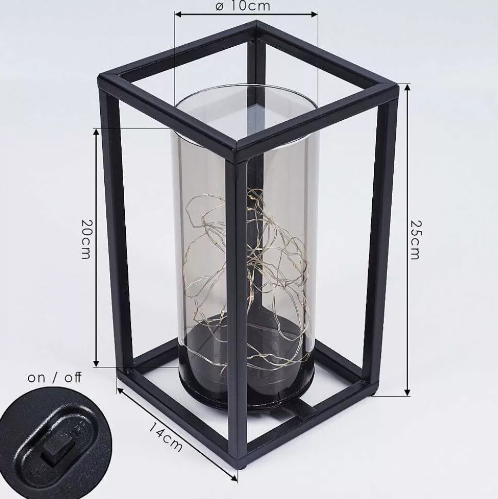 hofstein Lampes Rechargeables Et Lampes À Piles>Lampe Solaire Aracaju Led Noir, 30 Lumieres