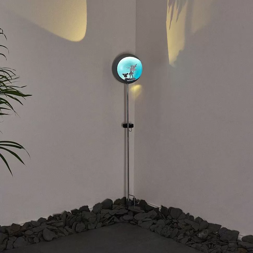 hofstein Lampes Solaires>Lampe Solaire Loano Led Bleu, Argente, 1 Lumiere