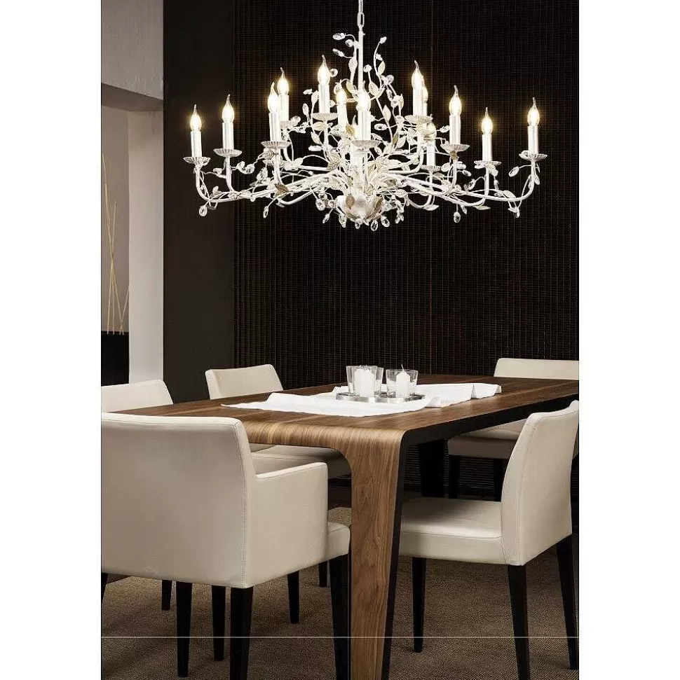 Luminaires Eglo Luminaires Antiques>Lampe Suspension Eglo Flitwick 1 Argente, 15 Lumieres