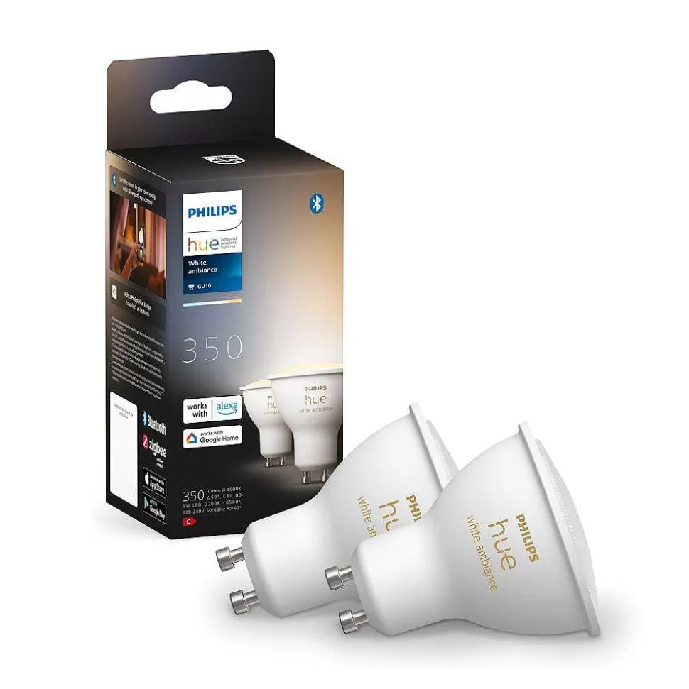 Luminaires Philips Ampoules Gu10>Led Gu10 4,3 Watt 2000 - 6500 Kelvin 250 Lumen Philips Hue White Ambiance