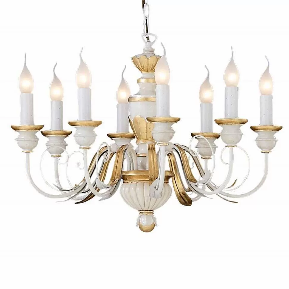 Luminaires Ideallux Lustres>Lustre Ideal Lux Firenze Blanc, 8 Lumieres