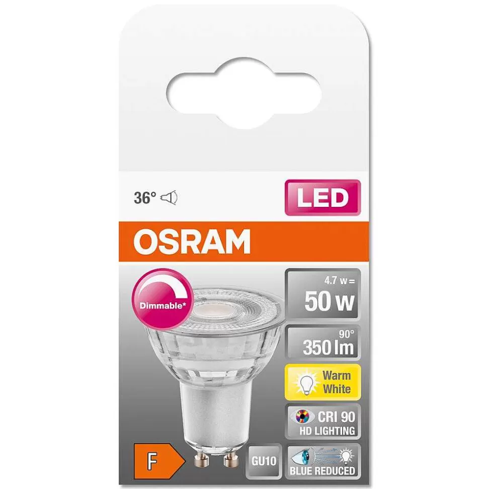 Luminaires Osram Ampoules Gu10>Osram Superstar Plus Led Gu10 4,7 Watt 2700 Kelvin 350 Lumen