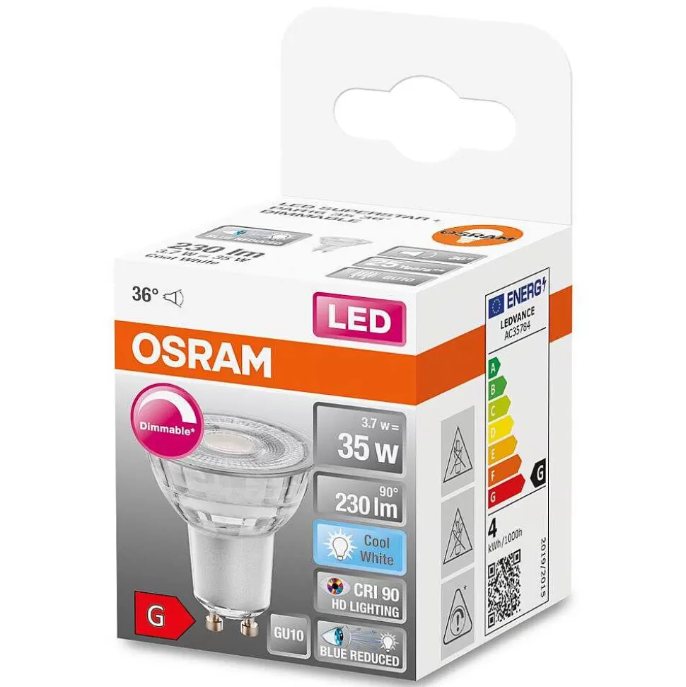 Luminaires Osram Ampoules Gu10>Osram Superstar Plus Led Gu10 3,7 Watt 4000 Kelvin 230 Lumen