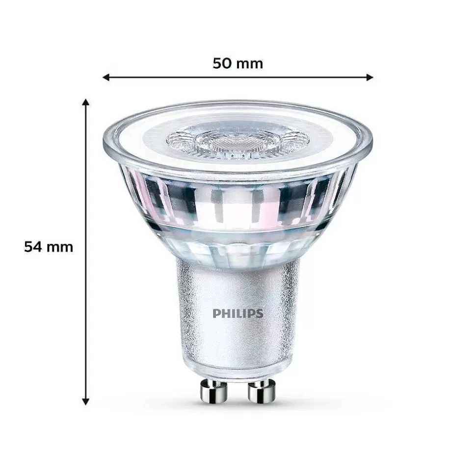 Luminaires Philips Ampoules Gu10>Philips Classic Lot De 2 Led Gu10 4,6 Watt 4000 Kelvin 390 Lumen
