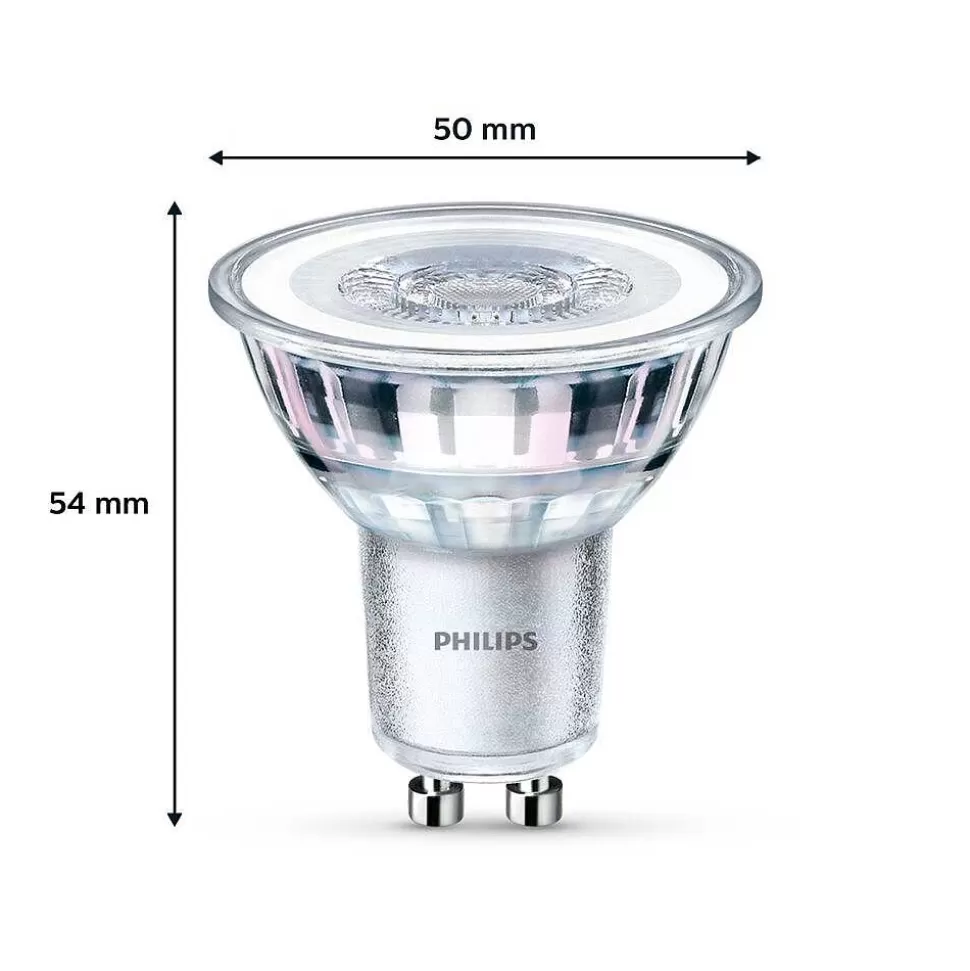 Luminaires Philips Ampoules Gu10>Philips Classic Lot De 2 Led Gu10 3,5 Watt 2700 Kelvin 255 Lumen
