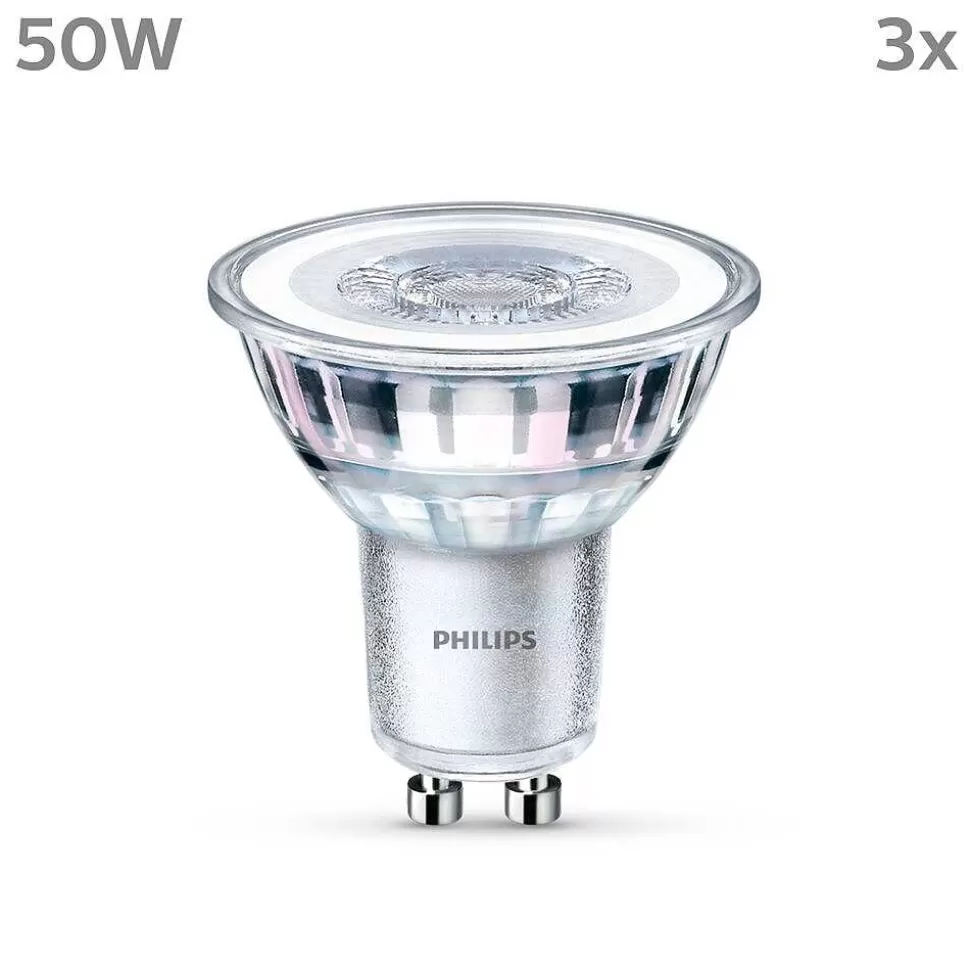 Luminaires Philips Ampoules Gu10>Philips Classic Set De 3 Led Gu10 4,6 Watt 4000 Kelvin 390 Lumen
