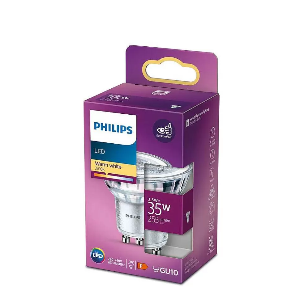 Luminaires Philips Ampoules Gu10>Philips Led Gu10 3,5 Watt 2700 Kelvin 255 Lumen