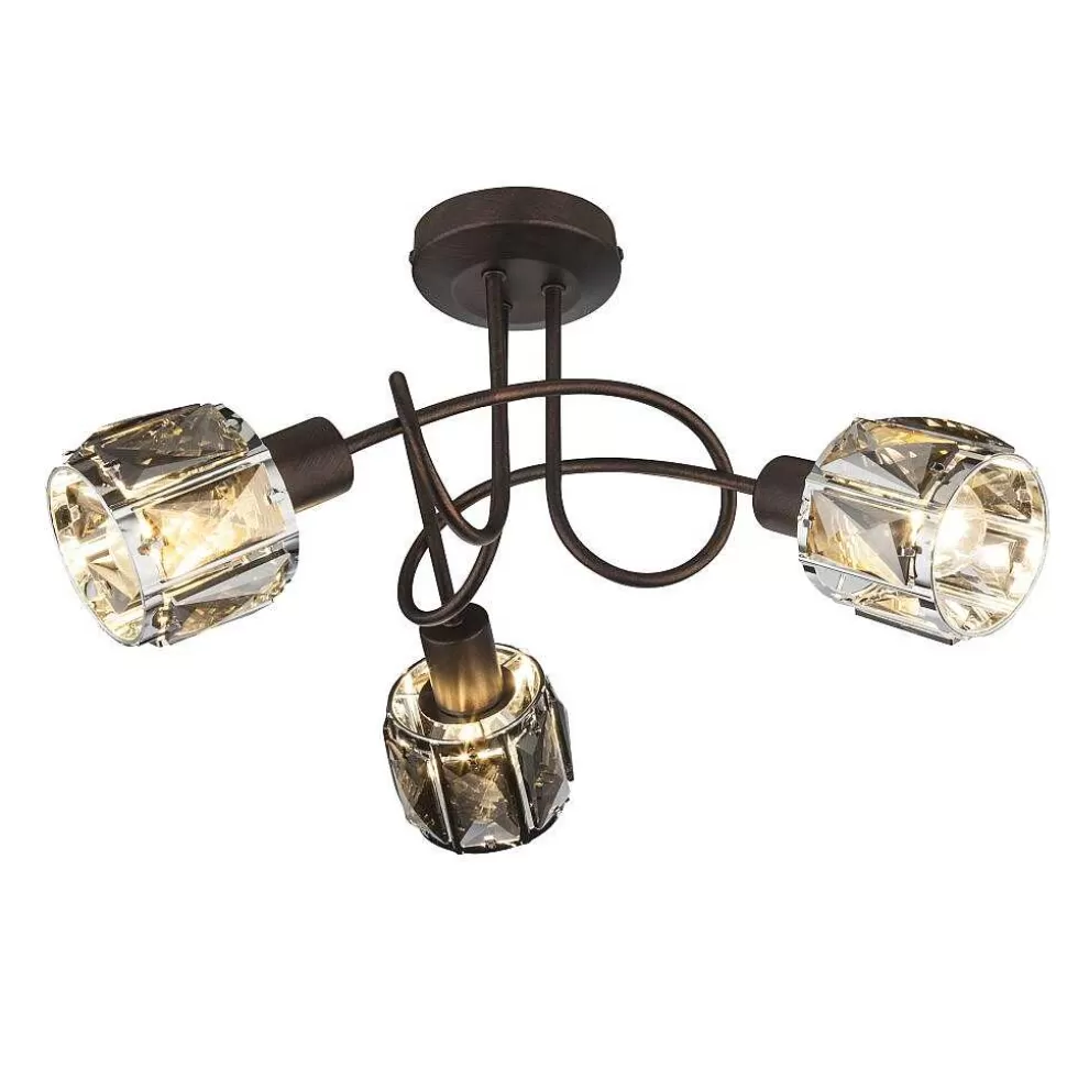 Luminaires Globo Lighting Luminaires Antiques>Plafonnier Globo Indiana Bronze, 3 Lumieres