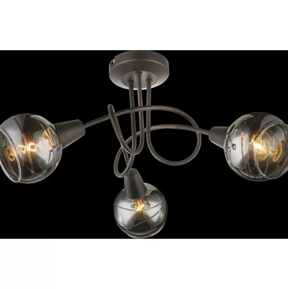 Luminaires Globo Lighting Luminaires Antiques>Plafonnier Globo Isla Led Bronze, 3 Lumieres