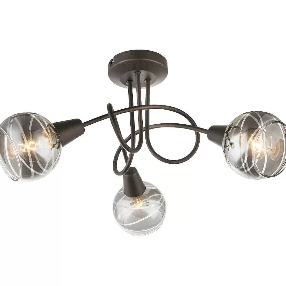 Luminaires Globo Lighting Luminaires Antiques>Plafonnier Globo Isla Led Bronze, 3 Lumieres