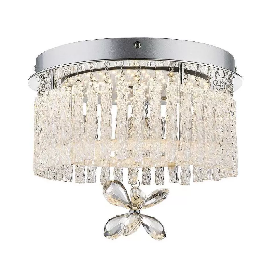 Luminaires Globo Lighting Luminaires Antiques>Plafonnier Globo Led Chrome, 1 Lumiere
