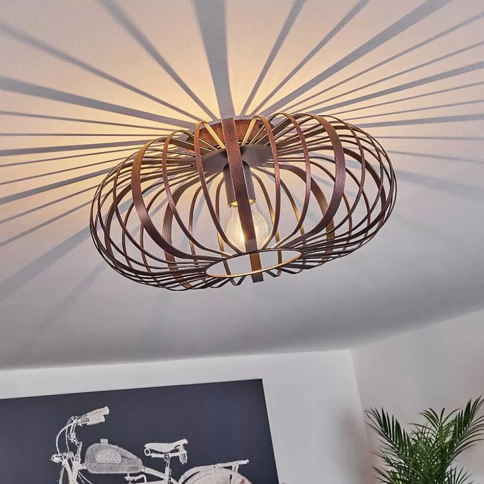 hofstein Lampes Industrielles>Plafonnier Oravi Cuivre, Noir, 1 Lumiere