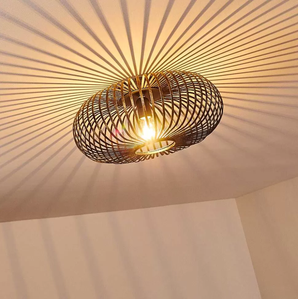 hofstein Lampes Industrielles>Plafonnier Oravi Noir Dore, 1 Lumiere