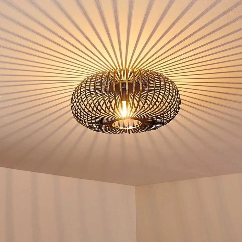 hofstein Lampes Industrielles>Plafonnier Oravi Noir Dore, 1 Lumiere