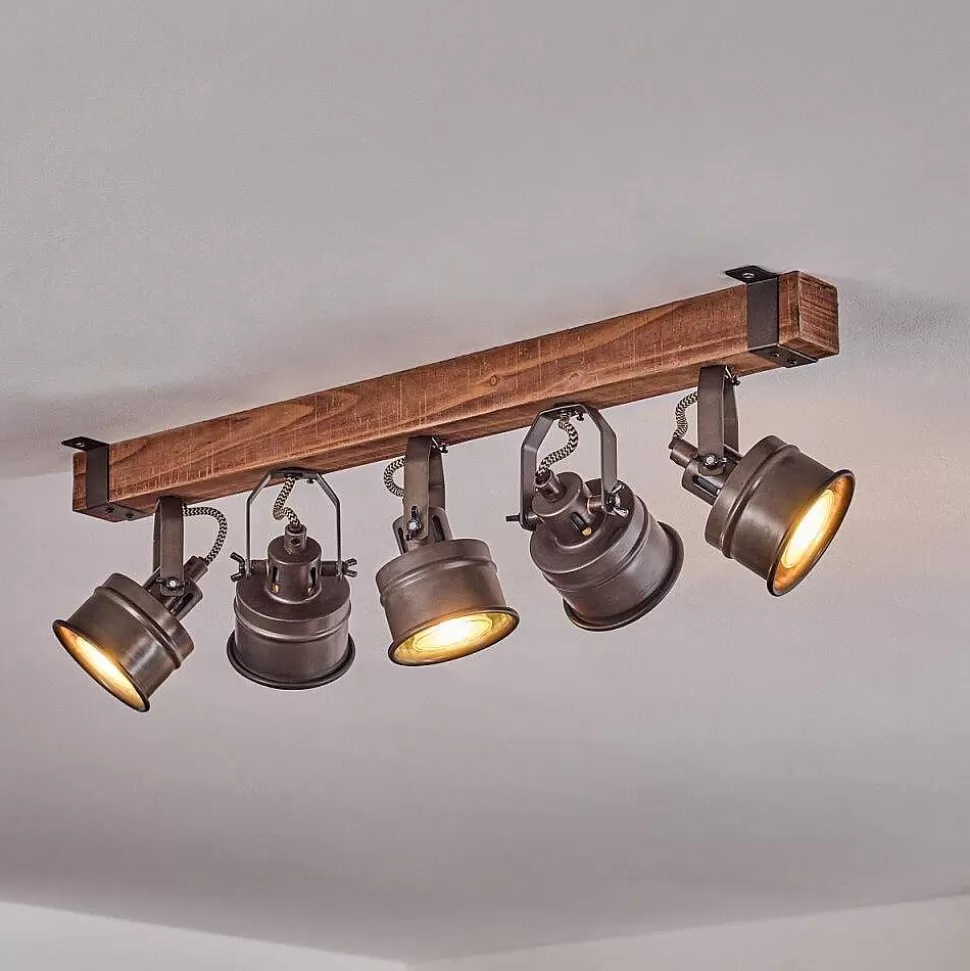 hofstein Luminaires Rustiques>Plafonnier Pehefito Brun, Noir, 5 Lumieres