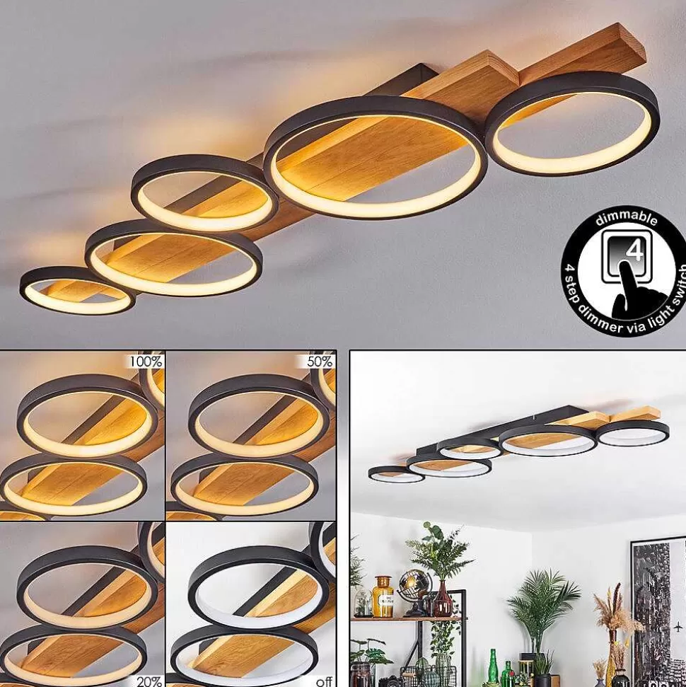 hofstein Plafonniers>Plafonnier Rodekro Led Ecru, Noir, 1 Lumiere