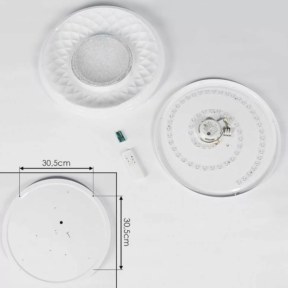 hofstein Luminaires Interieurs Connectes>Plafonnier Roseto Led Chrome, Transparent, Blanc, 1 Lumiere, Telecommandes