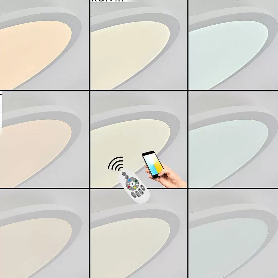 hofstein Luminaires Interieurs Connectes>Plafonnier Sani Led Blanc, 1 Lumiere, Telecommandes, Changeur De Couleurs