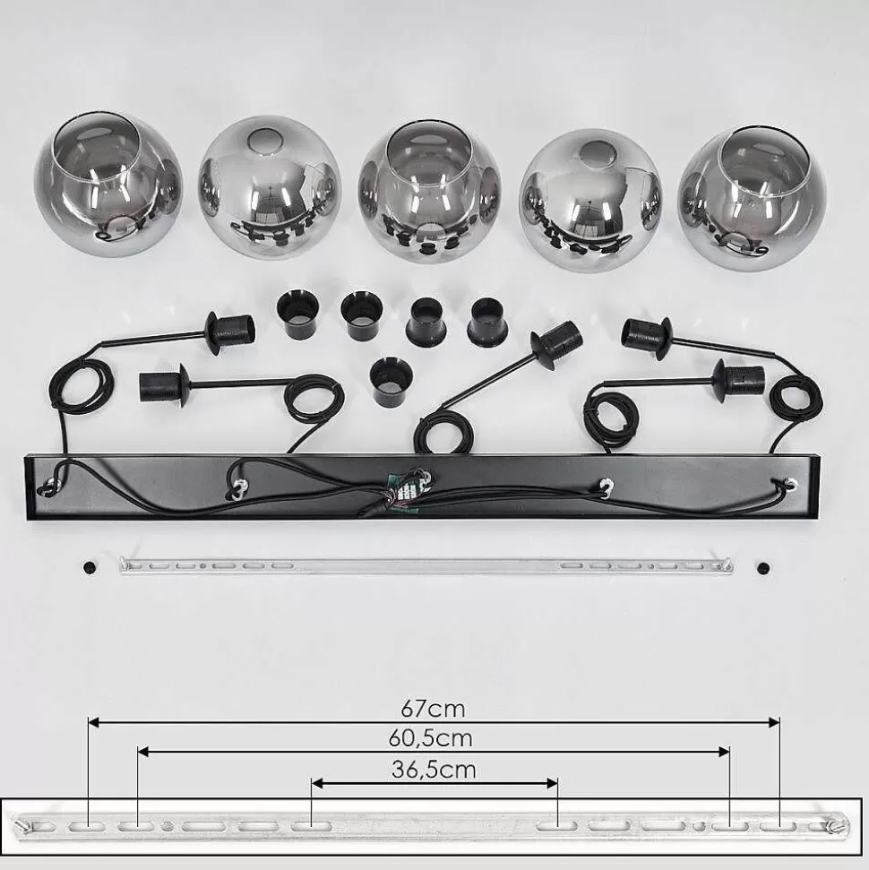 hofstein Lampes À Boules>Plafonnier Verre 20 Cm Koyoto Clair, Fume, 5 Lumieres