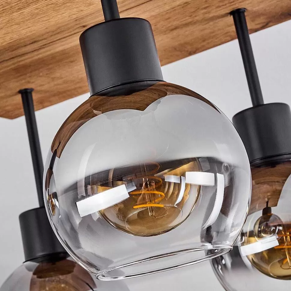 hofstein Lampes À Boules>Plafonnier Vouhet Brun, Couleur Bois, Noir, 4 Lumieres