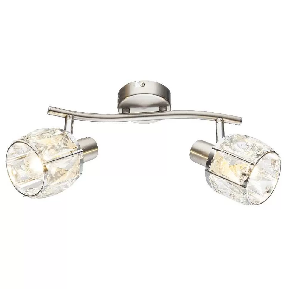 Luminaires Globo Lighting Luminaires Marocains>Spot De Plafond Globo Kris Nickel Mat, 2 Lumieres