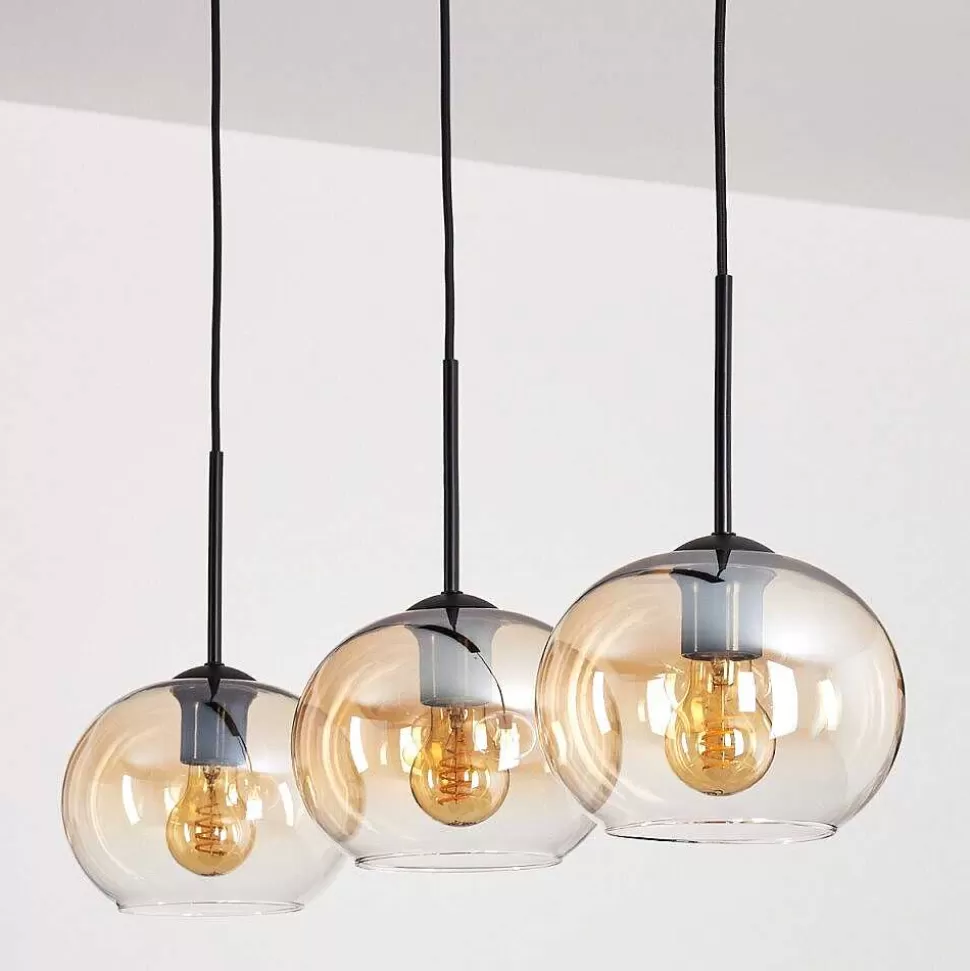 hofstein Lampes À Boules>Suspension - Verre Apedo Ambre, Clair, 3 Lumieres