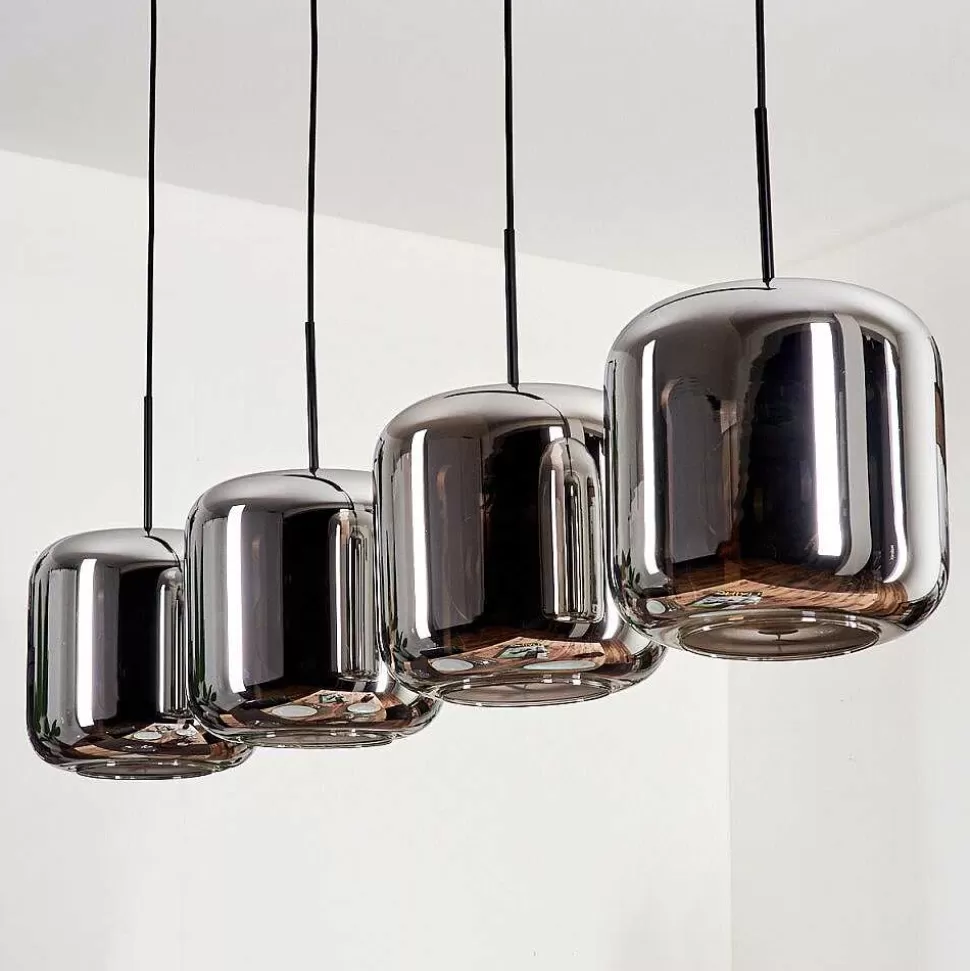 hofstein Lampes En Verre Fume>Suspension - Verre Lauden Chrome, Fume, 4 Lumieres