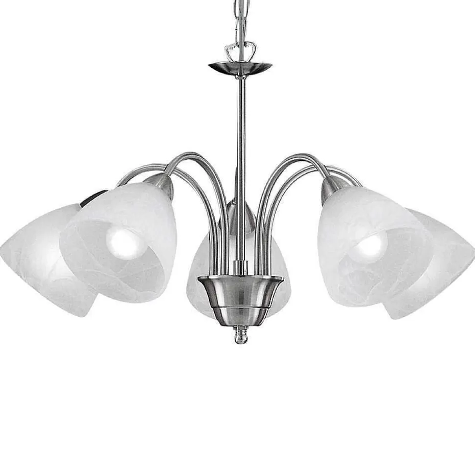 Luminaires Eglo Luminaires Antiques>Suspension Eglo Pasto Nickel Mat, 5 Lumieres