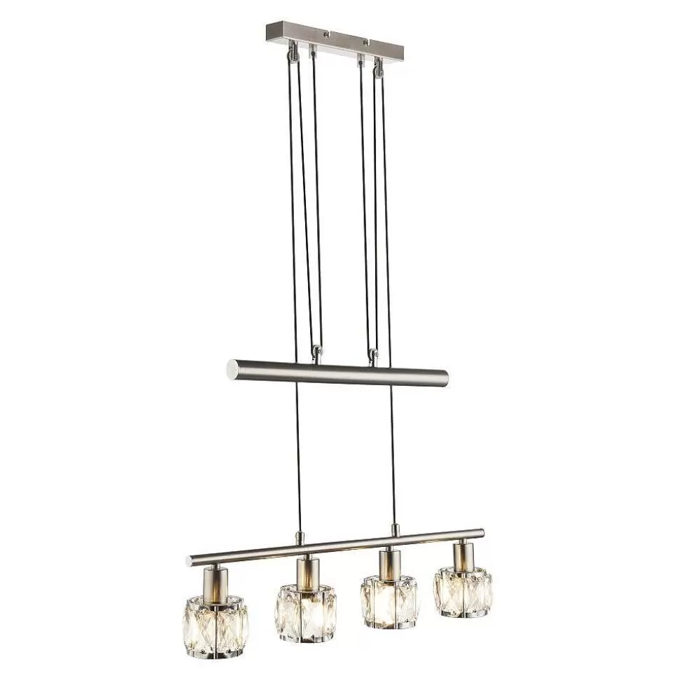 Luminaires Globo Lighting Luminaires Marocains>Suspension Globo Kris Nickel Mat, 4 Lumieres