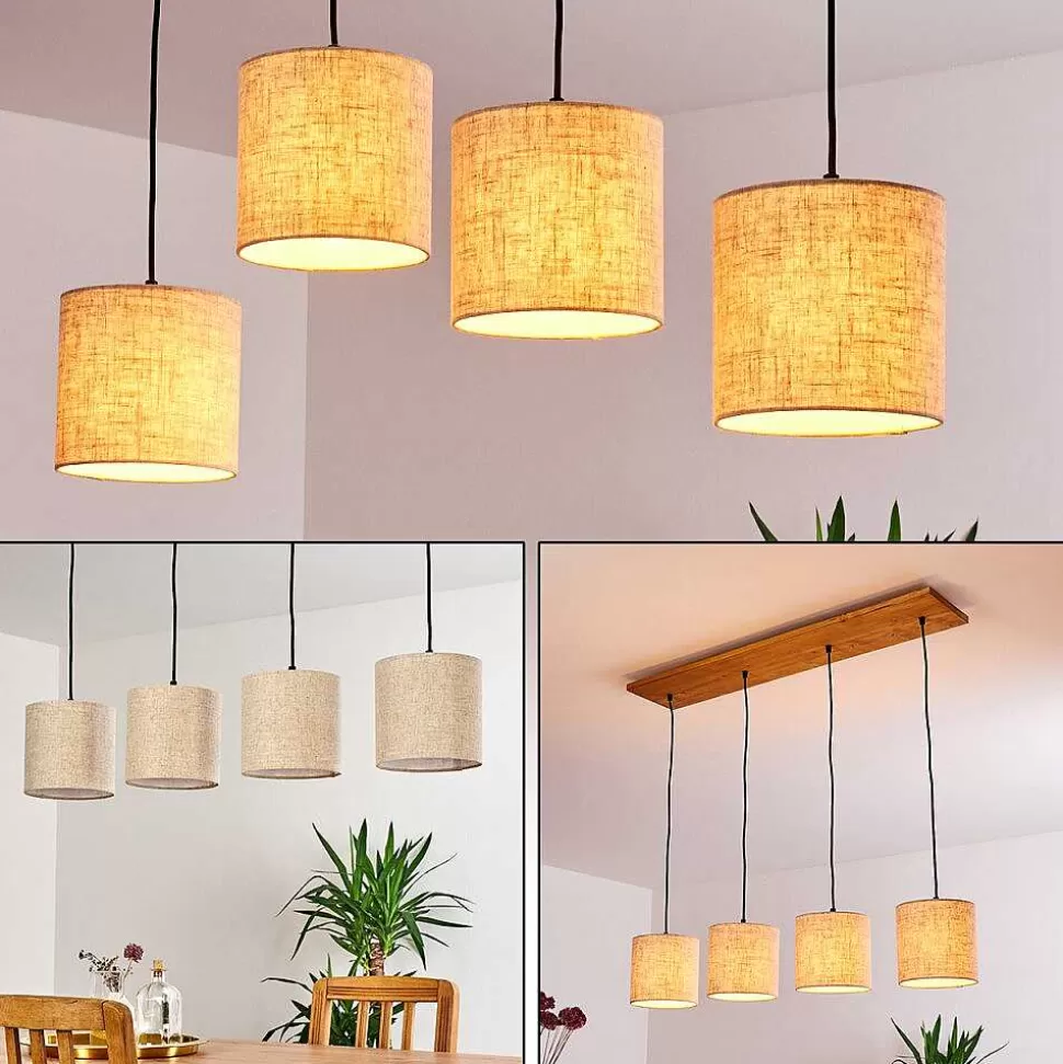 hofstein Suspensions>Suspension Shiburg Bois Clair, 4 Lumieres