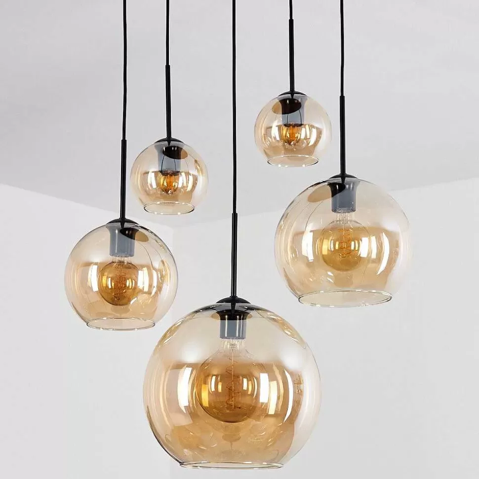 hofstein Lampes À Boules>Suspension Verre 15 Cm, 20 Cm, 25 Cm, 30Cm Koyoto Ambre, 5 Lumieres