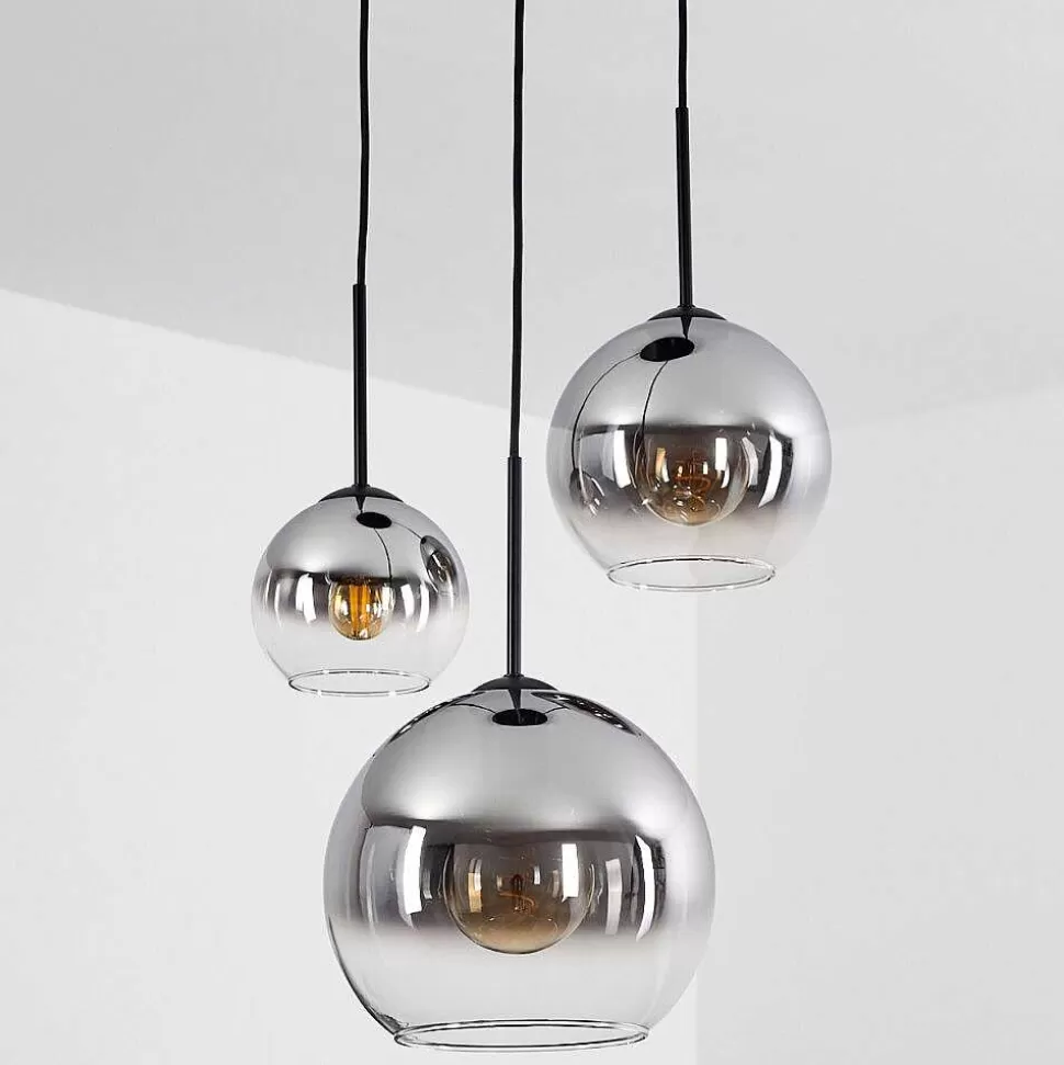 hofstein Lampes À Boules>Suspension Verre 15 Cm, 20 Cm, 25 Cm Koyoto Clair, Fume, 3 Lumieres