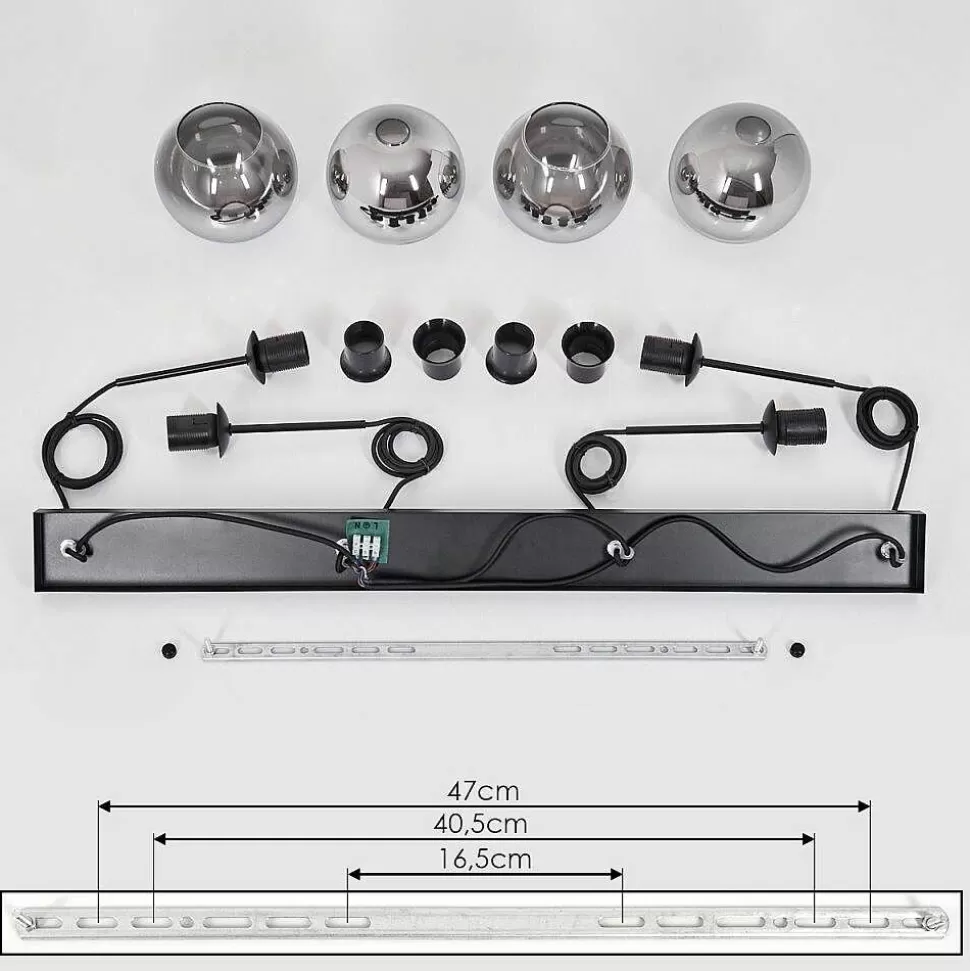 hofstein Lampes À Boules>Suspension Verre 15 Cm Koyoto Clair, Fume, 4 Lumieres